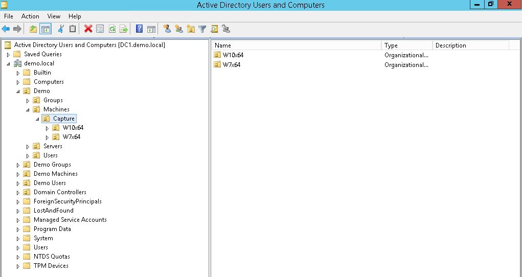 Screenshot of Active Directory for Golden Image - 1