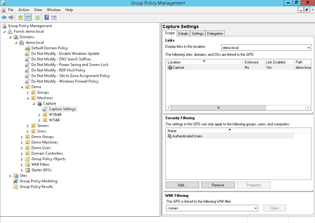 Screenshot of Group Policy Management corporate golden image golden - 2