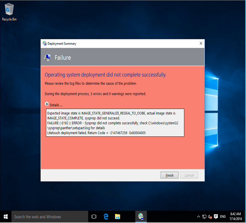 Sysprep Capture of Windows 10 fails 1